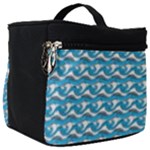 Blue Wave Sea Ocean Pattern Background Beach Nature Water Make Up Travel Bag (Big)