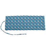 Blue Wave Sea Ocean Pattern Background Beach Nature Water Roll Up Canvas Pencil Holder (S)