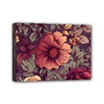 Flowers Pattern Texture Design Nature Art Colorful Surface Vintage Mini Canvas 7  x 5  (Stretched)