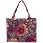 Flowers Pattern Texture Design Nature Art Colorful Surface Vintage Mini Tote Bag