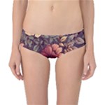 Flowers Pattern Texture Design Nature Art Colorful Surface Vintage Classic Bikini Bottoms