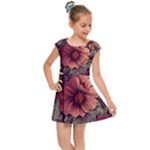 Flowers Pattern Texture Design Nature Art Colorful Surface Vintage Kids  Cap Sleeve Dress