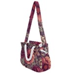 Flowers Pattern Texture Design Nature Art Colorful Surface Vintage Rope Handles Shoulder Strap Bag