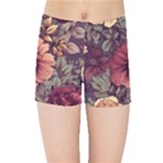 Flowers Pattern Texture Design Nature Art Colorful Surface Vintage Kids  Sports Shorts