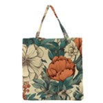 Flowers Pattern Texture Art Colorful Nature Painting Surface Vintage Grocery Tote Bag