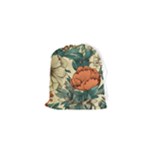 Flowers Pattern Texture Art Colorful Nature Painting Surface Vintage Drawstring Pouch (XS)