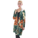 Flowers Pattern Texture Art Colorful Nature Painting Surface Vintage Hooded Pocket Cardigan