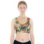 Flowers Pattern Texture Art Colorful Nature Painting Surface Vintage Sports Bra With Pocket