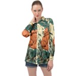 Flowers Pattern Texture Art Colorful Nature Painting Surface Vintage Long Sleeve Satin Shirt