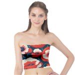 Red Poppies Flowers Art Nature Pattern Tube Top