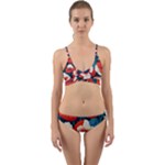 Red Poppies Flowers Art Nature Pattern Wrap Around Bikini Set