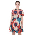 Red Poppies Flowers Art Nature Pattern Sailor Dress