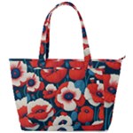 Red Poppies Flowers Art Nature Pattern Back Pocket Shoulder Bag 