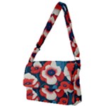 Red Poppies Flowers Art Nature Pattern Full Print Messenger Bag (L)