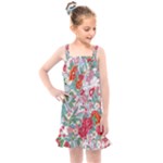 Flower Bloom Blossom Botanical Color Colorful Colour Element Digital Floral Floral Pattern Kids  Overall Dress