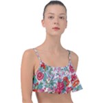 Flower Bloom Blossom Botanical Color Colorful Colour Element Digital Floral Floral Pattern Frill Bikini Top