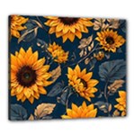 Flowers Pattern Spring Bloom Blossom Rose Nature Flora Floral Plant Canvas 24  x 20  (Stretched)