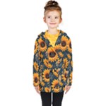 Flowers Pattern Spring Bloom Blossom Rose Nature Flora Floral Plant Kids  Double Breasted Button Coat
