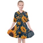 Flowers Pattern Spring Bloom Blossom Rose Nature Flora Floral Plant Kids  All Frills Chiffon Dress