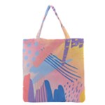 Abstract Lines Dots Pattern Purple Pink Blue Grocery Tote Bag