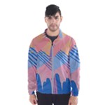 Abstract Lines Dots Pattern Purple Pink Blue Men s Windbreaker