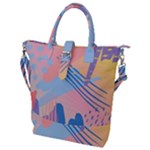 Abstract Lines Dots Pattern Purple Pink Blue Buckle Top Tote Bag