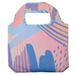 Abstract Lines Dots Pattern Purple Pink Blue Premium Foldable Grocery Recycle Bag