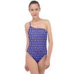 Cute sketchy monsters motif pattern Classic One Shoulder Swimsuit