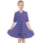 Cute sketchy monsters motif pattern Kids  All Frills Chiffon Dress