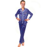 Cute sketchy monsters motif pattern Kids  Satin Long Sleeve Pajamas Set