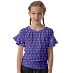 Cute sketchy monsters motif pattern Kids  Cut Out Flutter Sleeves