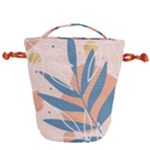 Summer Pattern Tropical Design Nature Green Plant Drawstring Bucket Bag
