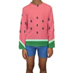 Watermelon Melon Fruit Healthy Food Meal Breakfast Lunch Juice Lemonade Summer Kids  Long Sleeve Swimwear