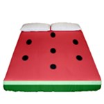 Watermelon Melon Fruit Healthy Food Meal Breakfast Lunch Juice Lemonade Summer Fitted Sheet (Queen Size)