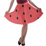 Watermelon Melon Fruit Healthy Food Meal Breakfast Lunch Juice Lemonade Summer A-line Skater Skirt