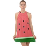 Watermelon Melon Fruit Healthy Food Meal Breakfast Lunch Juice Lemonade Summer Halter Tie Back Chiffon Dress