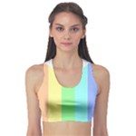 Rainbow Cloud Background Pastel Template Multi Coloured Abstract Fitness Sports Bra