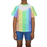 Rainbow Cloud Background Pastel Template Multi Coloured Abstract Kids  Short Sleeve Swimwear