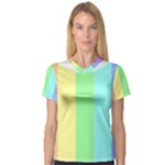 Rainbow Cloud Background Pastel Template Multi Coloured Abstract V-Neck Sport Mesh T-Shirt