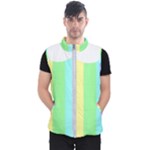 Rainbow Cloud Background Pastel Template Multi Coloured Abstract Men s Puffer Vest