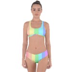 Rainbow Cloud Background Pastel Template Multi Coloured Abstract Criss Cross Bikini Set