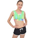 Rainbow Cloud Background Pastel Template Multi Coloured Abstract V-Back Sports Bra