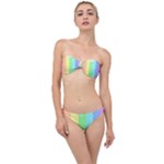 Rainbow Cloud Background Pastel Template Multi Coloured Abstract Classic Bandeau Bikini Set