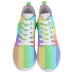 Rainbow Cloud Background Pastel Template Multi Coloured Abstract Men s Lightweight High Top Sneakers