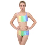 Rainbow Cloud Background Pastel Template Multi Coloured Abstract Layered Top Bikini Set