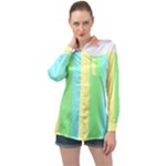 Rainbow Cloud Background Pastel Template Multi Coloured Abstract Long Sleeve Satin Shirt