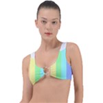 Rainbow Cloud Background Pastel Template Multi Coloured Abstract Ring Detail Bikini Top