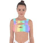 Rainbow Cloud Background Pastel Template Multi Coloured Abstract Bandaged Up Bikini Top