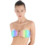 Rainbow Cloud Background Pastel Template Multi Coloured Abstract Twist Bandeau Bikini Top