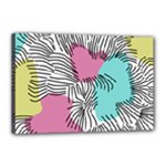 Lines Line Art Pastel Abstract Multicoloured Surfaces Art Canvas 18  x 12  (Stretched)